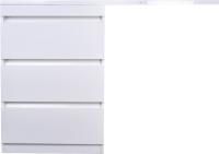 Тумба с раковиной Style Line Даллас 130 Люкс Plus напольная, белая, 3 ящика