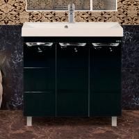 Тумба под раковину Misty Петра 75 черная эмаль