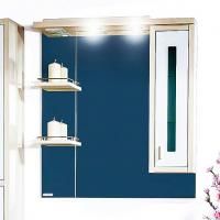 Зеркало-шкаф Бриклаер Бали 75 светлая лиственница, белый глянец, R