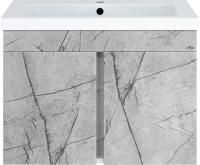 Тумба с раковиной Misty Торос 75 серый мрамор