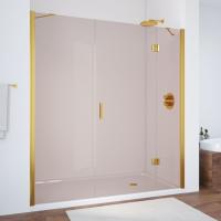Душевая дверь в нишу Vegas Glass AFP-F TUR NOVO 220 09 05 R профиль золото глянцевое, стекло бронза