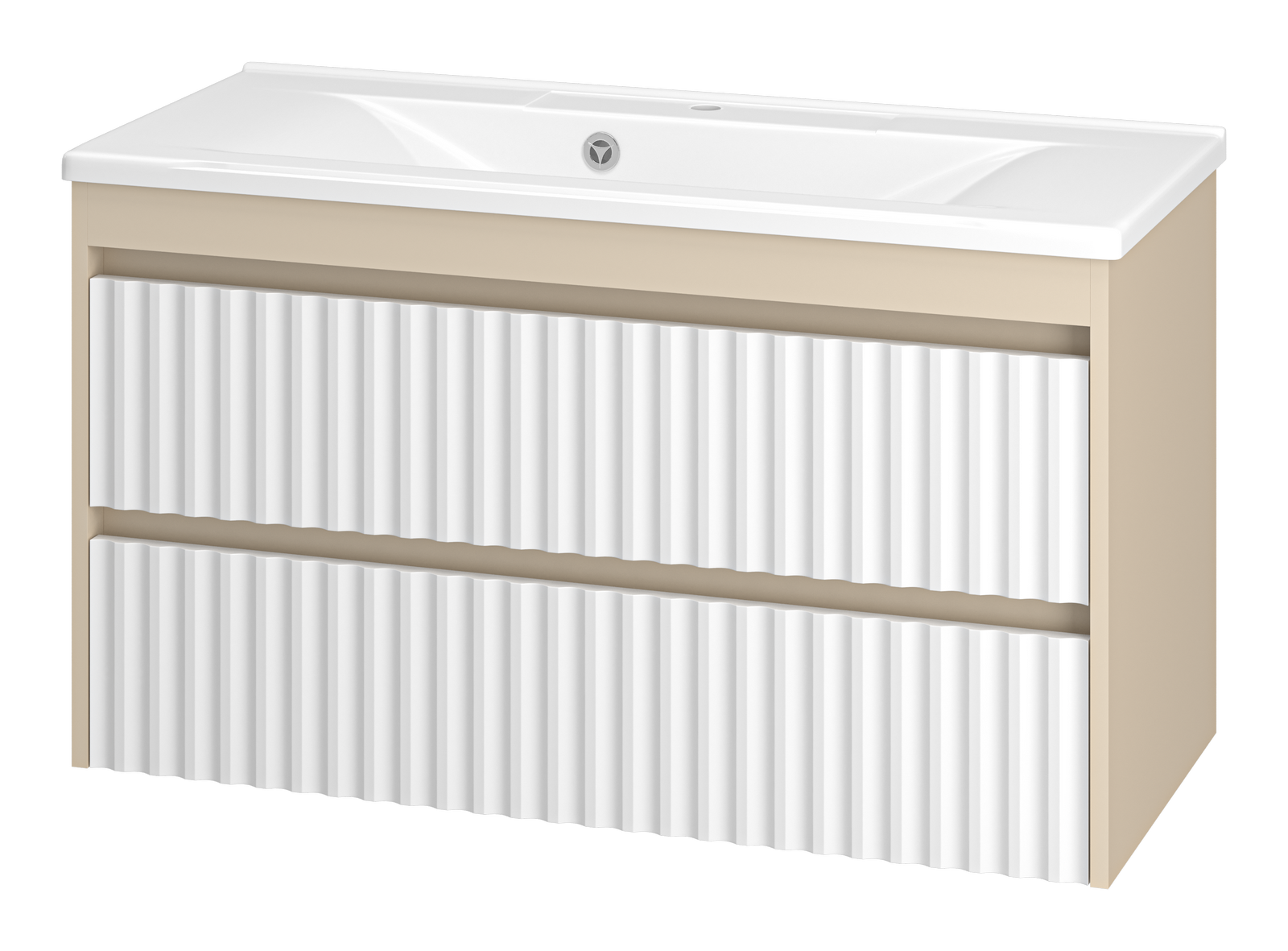 Тумба с раковиной Brevita Balaton 100 подвесная, бежевая