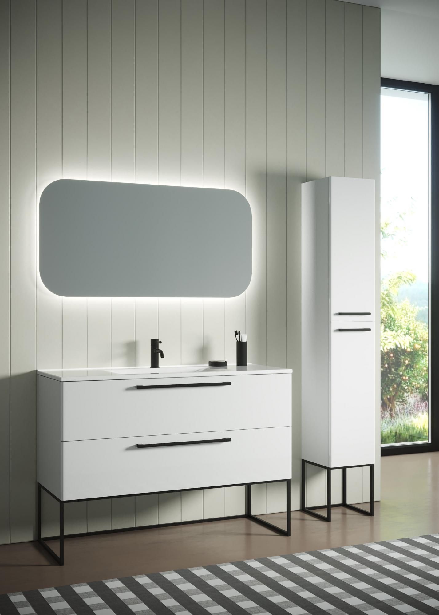 Тумба с раковиной SanVit Сити 100 белая матовая