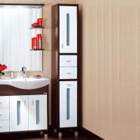 Пенал Бриклаер Бали 34 венге, белый глянец, с бельевой корзиной