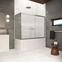 Шторка на ванну Vegas Glass ZV+ZVF Protec 190*75 11 Moru, профиль оружейная сталь, стекло Moru