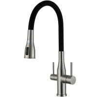 Смеситель для кухни Gappo G4399-65 с подключением к фильтру, сатин