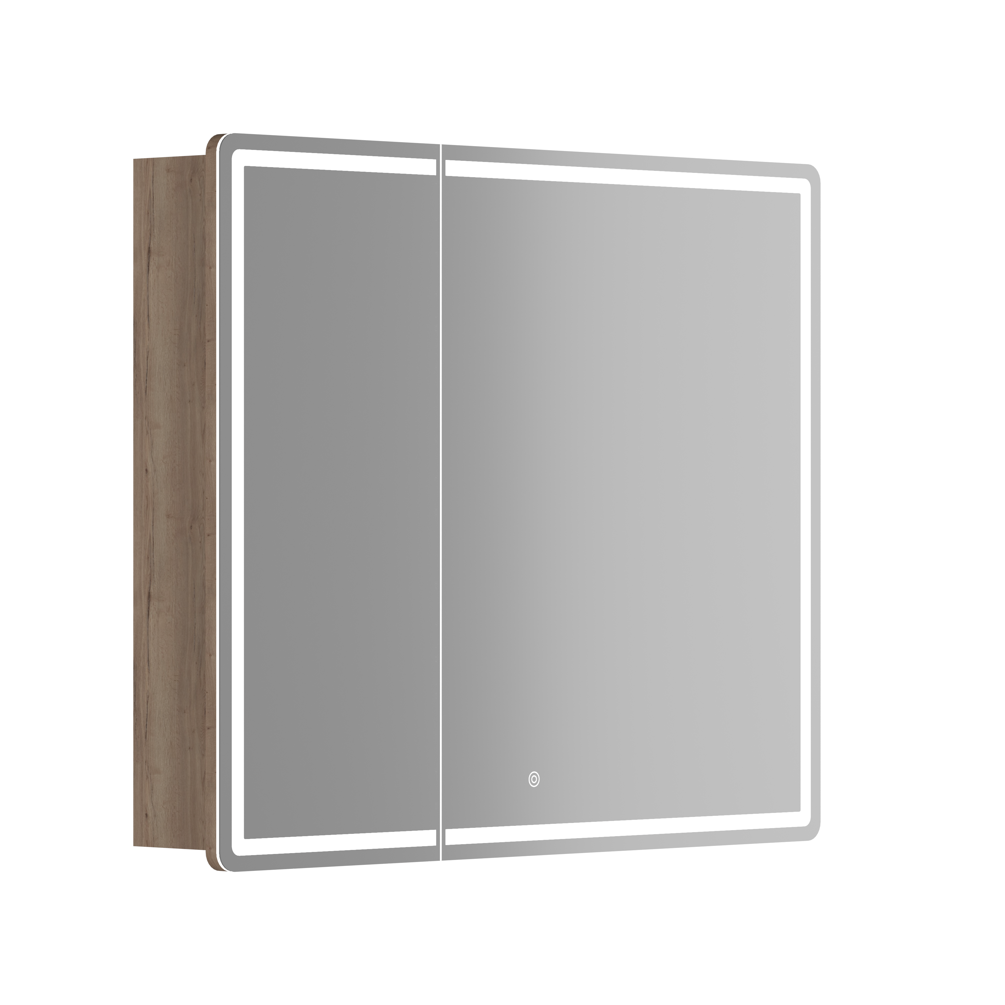 Зеркало-шкаф Sancos Mirror 90 дуб галифакс натуральный, с LED подсветкой