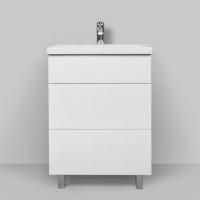 Тумба с раковиной Am.Pm Gem 60 белый глянец, напольная, с 2 ящиками
