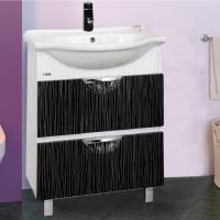 Тумба с раковиной Misty Лорд 65 бело-черная, напольная