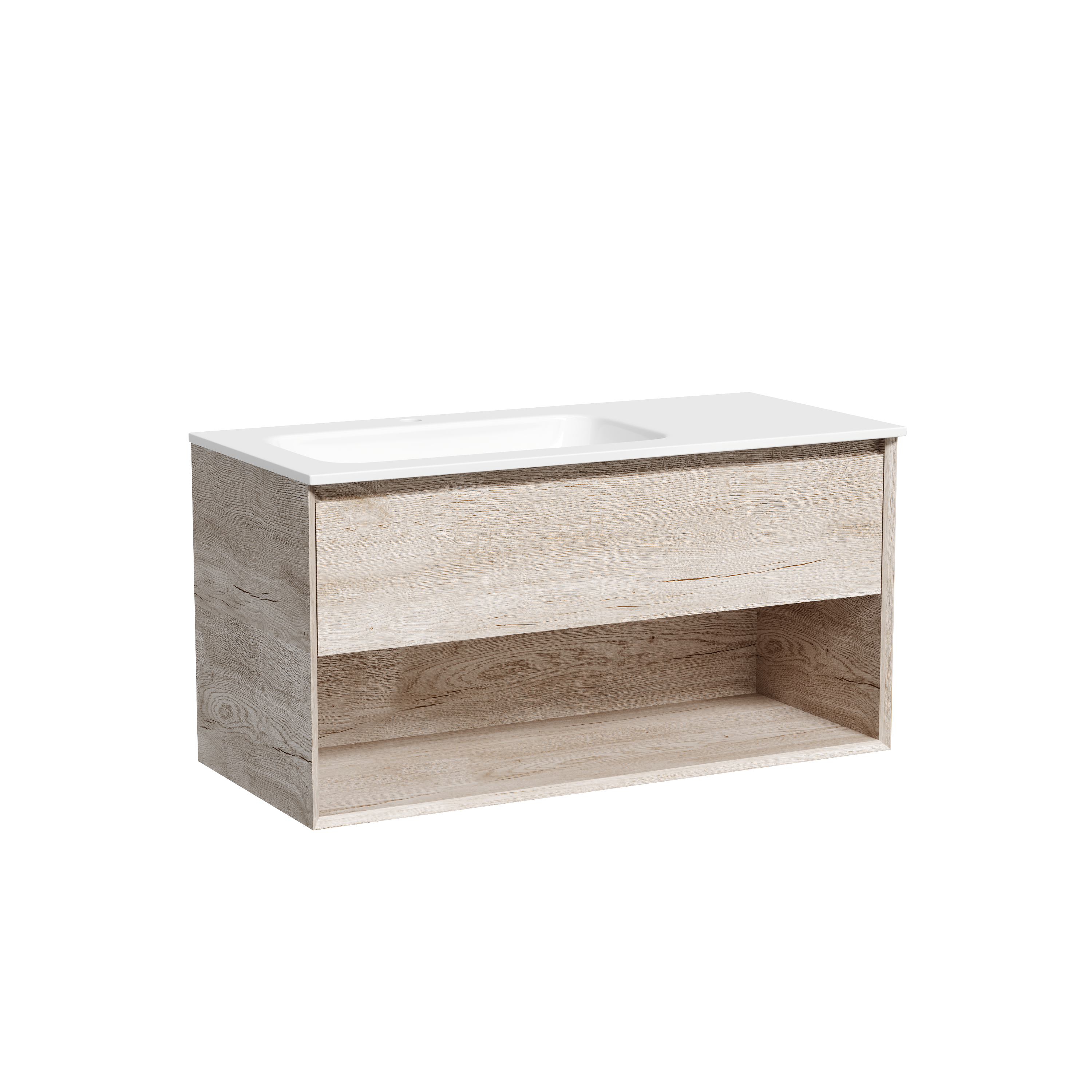 Тумба с раковиной Sancos Marmi 1.0 100 дуб галифакс натуральный левая, MR1.0100LEG