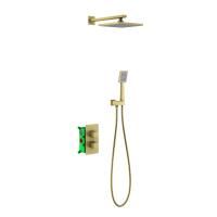 Душевая система с термостатом Timo Petruma SX-5059/17SM золото матовое встраиваемая