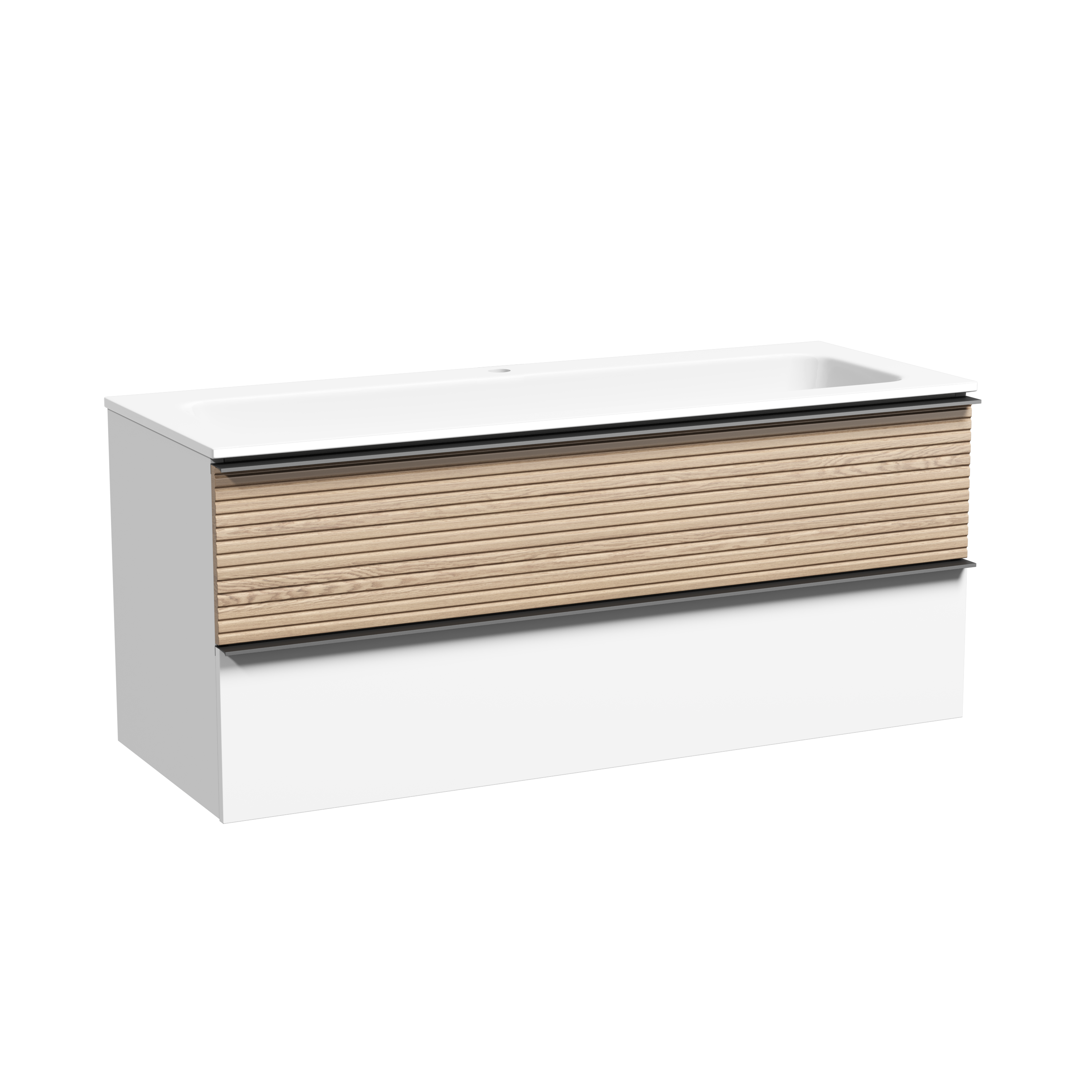 Тумба с раковиной Sancos Delta 120 дуб светлый/белый, DL120W
