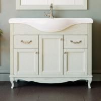 Тумба с раковиной ValenHouse Эллина 105 слоновая кость, фурнитура хром