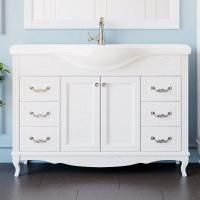 Тумба под раковину ValenHouse Эллина 120 белая, фурнитура хром