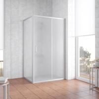 Душевой уголок Vegas Glass ZP+ZPV 110*80 07 10 профиль матовый хром, стекло сатин