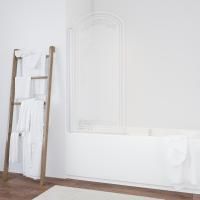 Шторка на ванну Vegas Glass EV ARC 76 01 B2 L профиль белый, стекло прозрачное рисунок матовый