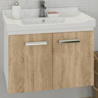 Тумба с раковиной Comforty Рига 70 подвесная, дуб сонома