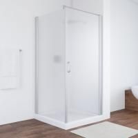 Душевой уголок Vegas Glass EP-Fis 90 07 10 R профиль матовый хром, стекло сатин