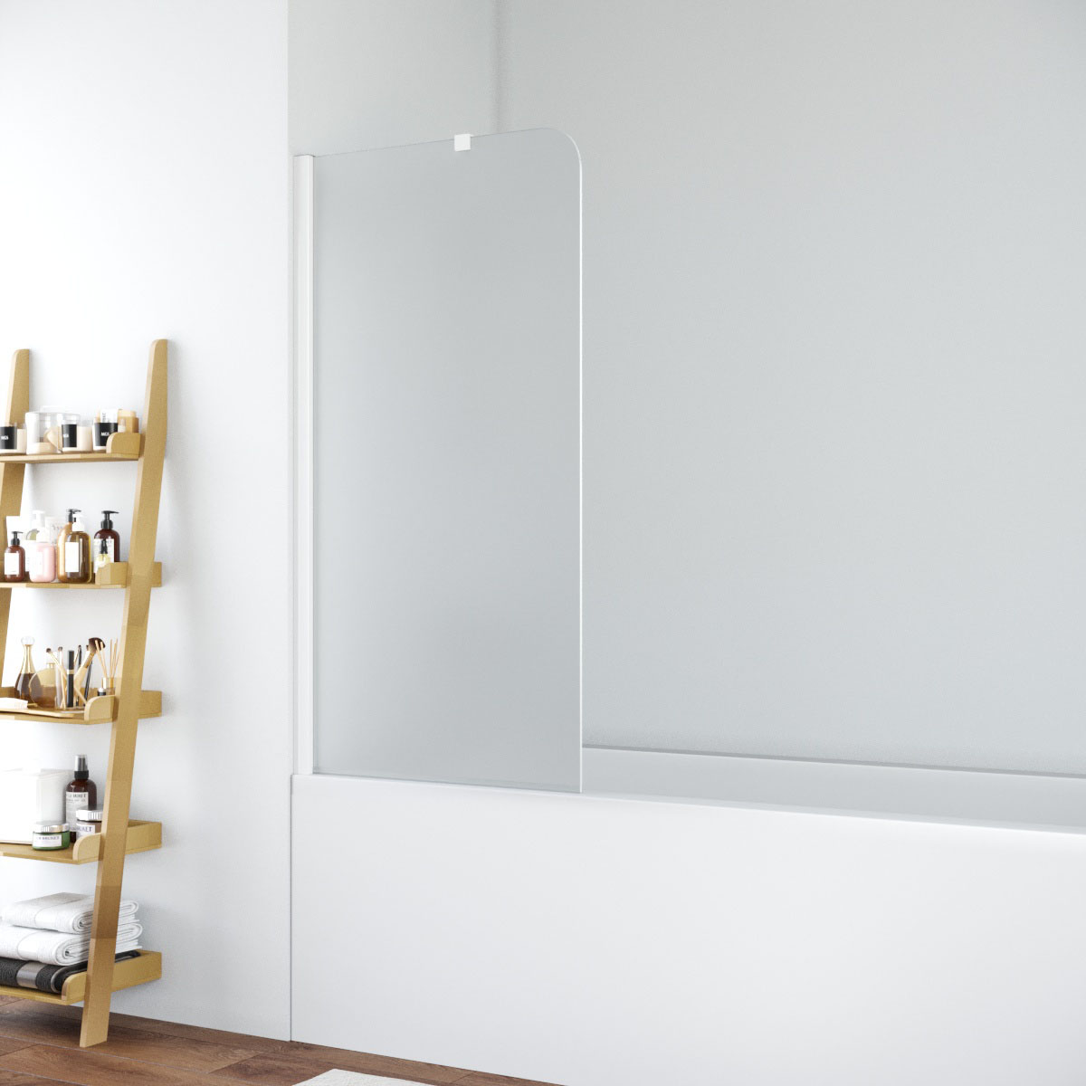 Шторка на ванну Vegas Glass  EV ST NOVO 76 01 10 L, профиль белый, стекло сатин