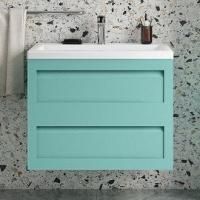 Тумба с раковиной Art&Max Platino 75 подвесная, светло-зеленая матовая