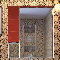 Зеркало-шкаф Misty Петра 75 L красная эмаль