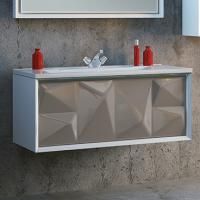 Тумба с раковиной Marka One Romb 90П сappuccino