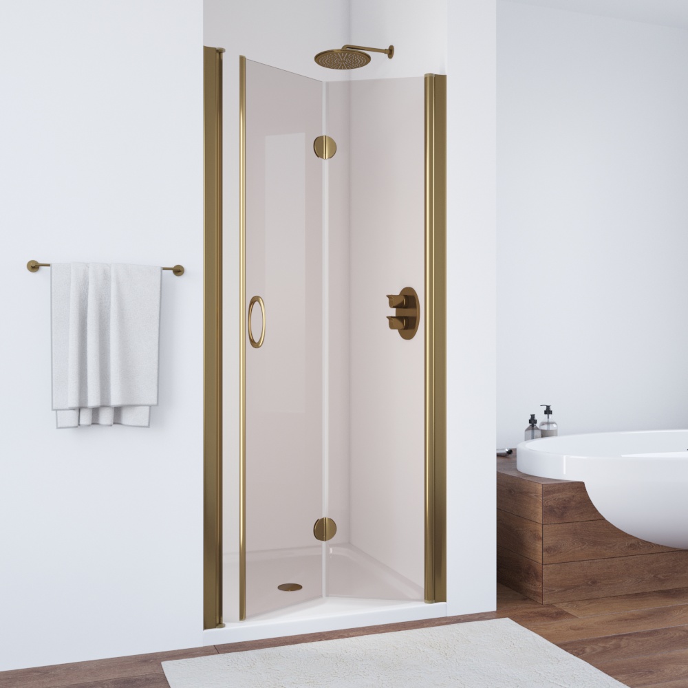 Душевая дверь в нишу Vegas Glass GPS 80 05 05, профиль бронза, стекло бронза