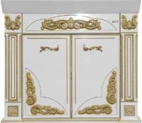 Тумба под раковину Misty Барокко 100 белая, патина