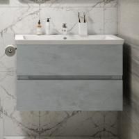 Тумба с раковиной Art&Max Techno 90 подвесная, бетон лофт натуральный