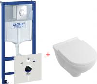 Инсталляция Grohe Rapid SL 38750001 4 в 1 с кнопкой смыва + унитаз подвесной Villeroy & Boch O'Novo 5660 H101 alpin