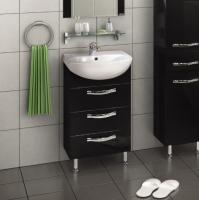 Тумба под раковину Aquaton Ария Н 50 черный глянец
