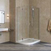 Душевой уголок Vegas Glass AFS-F LUX 110*80 07 crystalvision R профиль матовый хром, стекло crystalvision