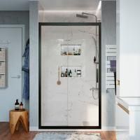 Душевая дверь в нишу Stworki Стокгольм DE019D290200 90 см профиль черный матовый