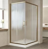 Душевой уголок Vegas Glass ZA-F 100*90 05 02 профиль бронза, стекло шиншилла