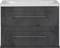 Тумба с раковиной Misty Марта 70 подвесная, темный бетон