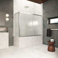 Шторка на ванну Vegas Glass ZV+ZVF Protec 190*75 04 10, профиль никель, стекло сатин