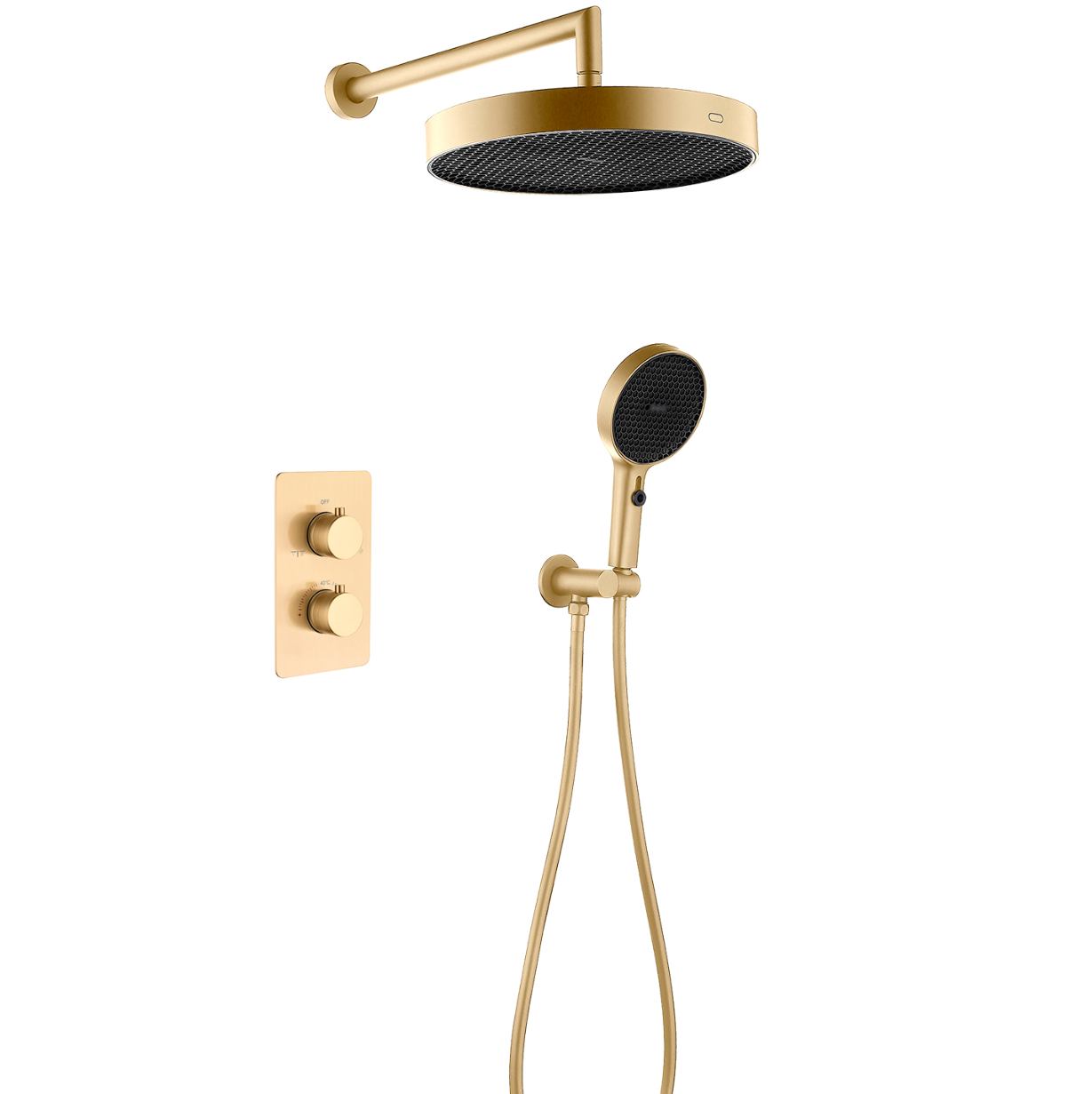 Душевой комплект для душа Boheme Cell матовое золото, термостат