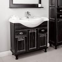 Тумба с раковиной Aquaton Жерона 85 черное серебро