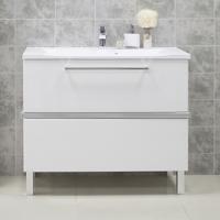 Тумба с раковиной Aquaton Турин 100 с серебристой панелью