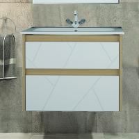 Тумба с раковиной ASB-Mebel Диана 75 белый глянец