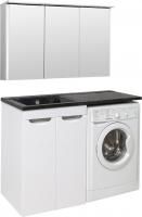 Мебель для ванной Runo Лира 60 раковина черный мрамор, под стиральную машину