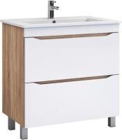 Тумба с раковиной Vigo Grani 75 напольная, 2 ящика, дуб сонома