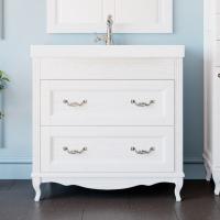 Тумба с раковиной ValenHouse Лиора 90 белая, фурнитура хром