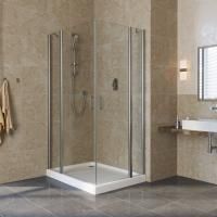 Душевой уголок Vegas Glass EFA-F LUX 110*100 08 crystalvision L профиль глянцевый хром, стекло crystalvision