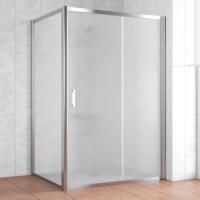 Душевой уголок Vegas Glass ZP+ZPV 140*100 08 10 профиль глянцевый хром, стекло сатин