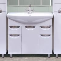 Тумба с раковиной Misty Орхидея 75 белая эмаль