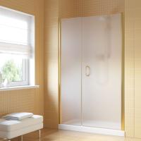 Душевая дверь в нишу Vegas Glass EP-F-2 LUX 150 09 10 R профиль золото глянцевое, стекло сатин