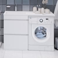 Тумба с раковиной Emmy Джерси 120 L, под стиральную машину