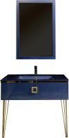 Мебель для ванной Armadi Art Lucido 100 насыщенный синий, раковина 852-100-BL, ножки золото