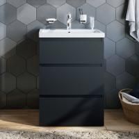 Тумба с раковиной AM.PM Gem S 60 графит матовый, напольная, с 3 ящиками